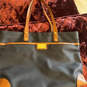 Calvin Klein Black Tote with Brown Trim